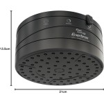 Enerbras Kit Chuveiro Elétrico Enerbanho 4 Temperaturas com Câmara Dupla de Aquecimento 5500W 127V cor preta acompanha braço preto de 30cm - Imagem 7