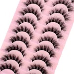 10 pares de cílios postiços com pinça e escova, cílios 8D Wispy Cat Eye Volume - Imagem 4