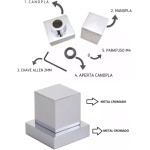 Ducha Para Piscina 30x30 Inox 304 1 Acabamento Padrão Deca Todo de Metal Chuveiro Área Externa Design Quadrado Cromado Quintal de Parede Água Fria Lazer ao Ar Livre - Imagem 5