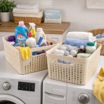 Kit 5 Caixas Organizadoras com Tampa Plástico Resistente Multiuso Armário Cozinha Lavanderia (BEGE) - Imagem 5