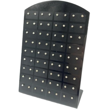 Kit 36 Pares Brincos Pequenos com Strass e Pérolas Delicados, Coloridos, na Cartela