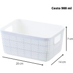 6 Cestos Organizadores Multiuso Decorativo Rattan Home Organizer 2P-2M-2G Cor: Branco - Imagem 3