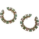 Brinco Círculo em Cristais Coloridos Banho de Ouro 18k - Imagem 3
