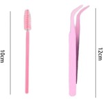 100 peças de cílios postiços, sem necessidade de cola, cachos de cílios com curva e cílios volumosos estilo girassol com escova de cílios e pinça (10-12 mm) - Imagem 3