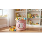 Cesto Organizador Dobrável Multiuso com Alças, Design Infantil Big Ears, Armazenamento de Roupa Suja e Brinquedos. (ROSA CACHORRO) - Imagem 3