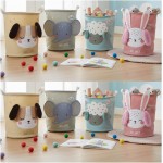Cesto Organizador Dobrável Multiuso com Alças, Design Infantil Big Ears, Armazenamento de Roupa Suja e Brinquedos. (ROSA CACHORRO) - Imagem 8