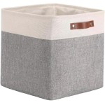 Genérico Cesto Organizador Tecido Linho Dobrável 33x33x33 Cinza - Imagem 2