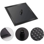 Chuveiro Ducha 20x20 Inox Preto Fosco Suporte Parede Quadrado Luxo Banheira Area Externa Piscina Banheiro - Imagem 4