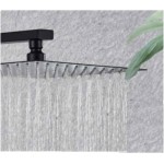 Chuveiro Ducha 20x20 Inox Preto Fosco Suporte Parede Quadrado Luxo Banheira Area Externa Piscina Banheiro - Imagem 5