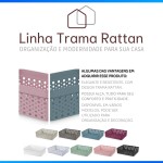 Kit 3 Cestos Organizador Trama Rattam Médio 24x19cm Gavetas Armario Guarda Roupas (Branco) - Imagem 8