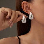 LOMISS BRINCOS GOTA FOLHEADO A OURO 18K LISO BRINCO FEMININOS - Imagem 3