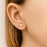Brinco Petit Estrela Lisa Cor:Dourado - Imagem 2