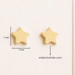 Brinco Petit Estrela Lisa Cor:Dourado - Imagem 6