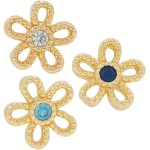 Brinco Trio Flores Kit 3 Pares Semi Joias Banhado Ouro 18k - Imagem 5