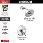 Delta Faucet Kit de acabamento para chuveiro Trinsic Série 17 com cabeça de chuveiro H2Okinetic de pulverização única, cromado T17259 (válvula não incluída) - Imagem 4
