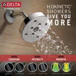 Delta Faucet Kit de acabamento para chuveiro Trinsic Série 17 com cabeça de chuveiro H2Okinetic de pulverização única, cromado T17259 (válvula não incluída) - Imagem 6