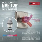 Delta Faucet Kit de acabamento para chuveiro Trinsic Série 17 com cabeça de chuveiro H2Okinetic de pulverização única, cromado T17259 (válvula não incluída) - Imagem 7
