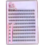 Kit de 120 peças de cílios postiços autoadesivos com escova de cílios e pinça, ondulação C, design rabo de peixe de 12 mm - estilo cruz natural - reutilizável para iniciantes