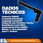 LORENZETTI Chuveiro Acqua duo ultra 7800W, Matte Black - 220V - Imagem 3