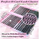 Kit individual de cílios 640 peças, grande capacidade 30D+40D + 50D D Curl 9-16 mm DIY Lash Clusters, cílios postiços individuais macios reutilizáveis com 2 escovas de cílios - Imagem 3