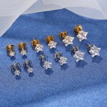 LOMISS BRINCO AÇO CIRÚRGICO ESTRELA ZIRCÔNIA BRINCOS FEMININOS - Imagem 6