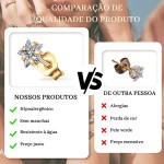 LOMISS BRINCO AÇO CIRÚRGICO ESTRELA ZIRCÔNIA BRINCOS FEMININOS - Imagem 8