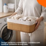 3 Cestos Organizadores de Bambu Premium Multiuso para Banheiro Cozinha e Lavanderia - Imagem 6