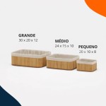 3 Cestos Organizadores de Bambu Premium Multiuso para Banheiro Cozinha e Lavanderia - Imagem 7