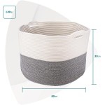 Cesto Organizador De Corda Algodão Para Sala Artiko Decor+ Grande Com Alças 33x50 - Imagem 5