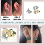 Brinco Tarraxa Confort sutiã de orelha tarraxa magica dourada - Imagem 4