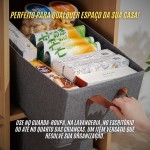 Kit 4 Cesto Organizador Multiuso Grande Reforçado e com Alça Capacidade 25 Litros Caixa Organizadora Impermeável e Lavável para Armário, Guarda Roupa, Banheiro, Cozinha - Imagem 5