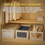 Caixa Organizadora 18L Dobrável com Visor Transparente | Cesto Multiuso para Closet, Armário, Lavanderia e Quarto (3) - Imagem 3