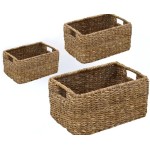 Conjunto de 3 Cestos Decorativos em Alga Marinha Natural, Rústico, para Quarto, Sala e Banheiro, Artesanal, Organizadores - Imagem 5