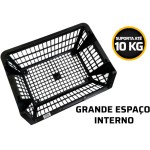 Kit 6 Cestos Expositores Empilhavel Organizador Preto - Imagem 3