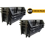 Kit 6 Cestos Expositores Empilhavel Organizador Preto - Imagem 4