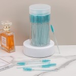 100 pçs descartáveis varinhas de rímel de cristal, sobrancelha, escova para extensões de cílios, escovas de cílios com recipiente (azul) - Imagem 6