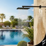 SOFTINOX Ducha Quadrada Articulada 30x30cm com Braço 40cm – Aço Inox 304, Preto Fosco, Design Slim, Ideal para Banheiro, Piscina e Áreas Externas - Imagem 4