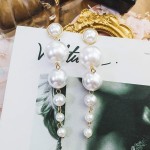 Missgrace Brincos de gota de pérola longos de luxo simples joias brincos dourados boho vintage com borla brincos longos pendentes para mulheres (estilo 5), Metal Strass Pérola - Imagem 6