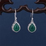 Brincos vintage com pingente de zircônia cúbica em forma de gota para mulheres, brincos delicados de cristal prateado, brincos pendurados com gancho, joias, presentes - Imagem 3