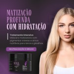 Máscara Matizadora Black Blond Para Loiras e Grisalhos Desamareladora Soul Care Profissional 300g | Máscara Matizadora Preto Black Blond Platinado Para Loira 250g - Imagem 6