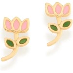 Brinco Infantil Banhado Ouro Flor Tulipa Colorida Rommanel 526501 - Imagem 4