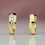 Brincos de argola delicados de cor dourada com zircônia cúbica pequenos brincos femininos - Imagem 3