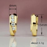 Brincos de argola delicados de cor dourada com zircônia cúbica pequenos brincos femininos - Imagem 7