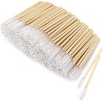 300 varinhas de rímel descartáveis para escova de cílios para extensão de cílios sobrancelha bastão de bambu branco