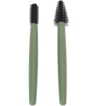 Luqeeg Conjunto de Escova de Cílios Macio Reutilizável Lavável Pincéis de Maquiagem Portátil para Casa Caixa à Prova de Poeira (Verde) - Imagem 4