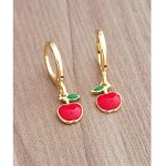 Brinco Infantil Argolinha Maçã Folheado Ouro 18k Antialérgico - Imagem 3