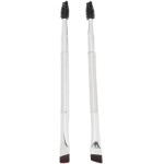 2 Peças Escova de Sobrancelha Dupla Prateada, Cabelo Macio, Maquiagem Espiral, Escova de Cílios, Ferramenta Cosmética - Imagem 7