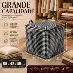Cesto Organizador De Roupas Dobrável Grande Caixa Organizadora Multiuso Lavanderia Quarto Guarda Roupas Brinquedos Compacto Resistente Tecido Respirável Alta Capacidade (58x48) - Imagem 3