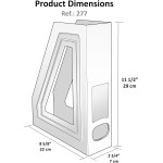 Acrimet Porta Revistas Classic Line – Organizador para Estantes, Armários e Prateleiras, Cor Branco, 2 Peças, 277.BO - Imagem 9