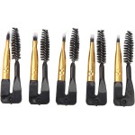 5 Pçs Escova de Sobrancelha de Ponta Dupla Maquiagem Profissional Cabelo Macio Dobrável Sobrancelha Cílios Escova Ferramenta Cosmética - Imagem 6